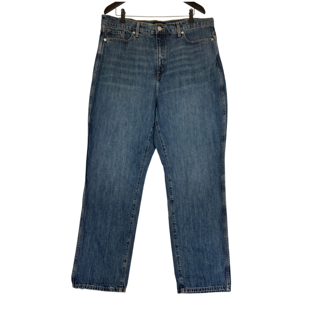 NWT Banana Republic High Rise Straight Ankle Jeans 36/18 Tall Medium Blue Denim